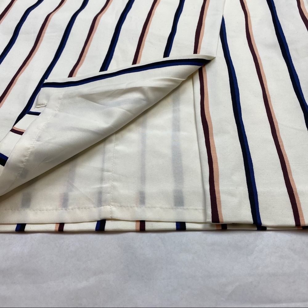 Ann Taylor Factory Striped Front Slit Pencil Skirt - Picture 3 of 8